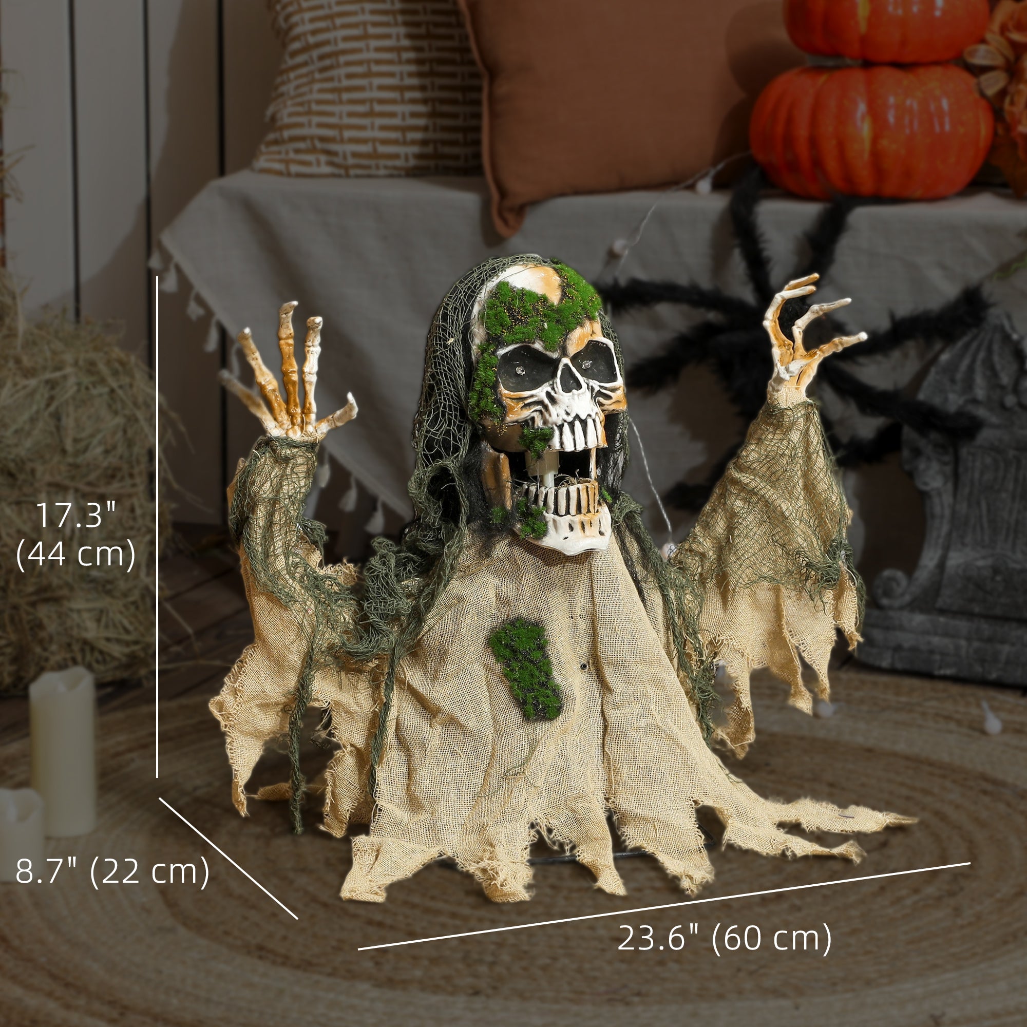 Animated Halloween Skeleton - Sound Activated LED Eyes-Home Furnishings > Holiday & Seasonal > Halloween Decorations-DECOROLALA