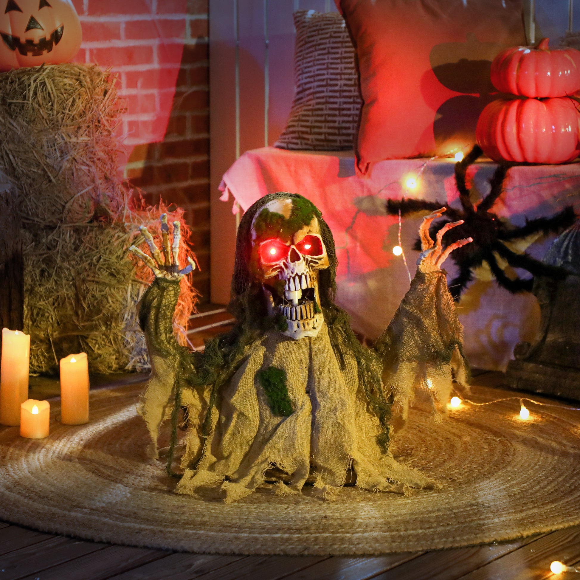 Animated Halloween Skeleton - Sound Activated LED Eyes-Home Furnishings > Holiday & Seasonal > Halloween Decorations-DECOROLALA