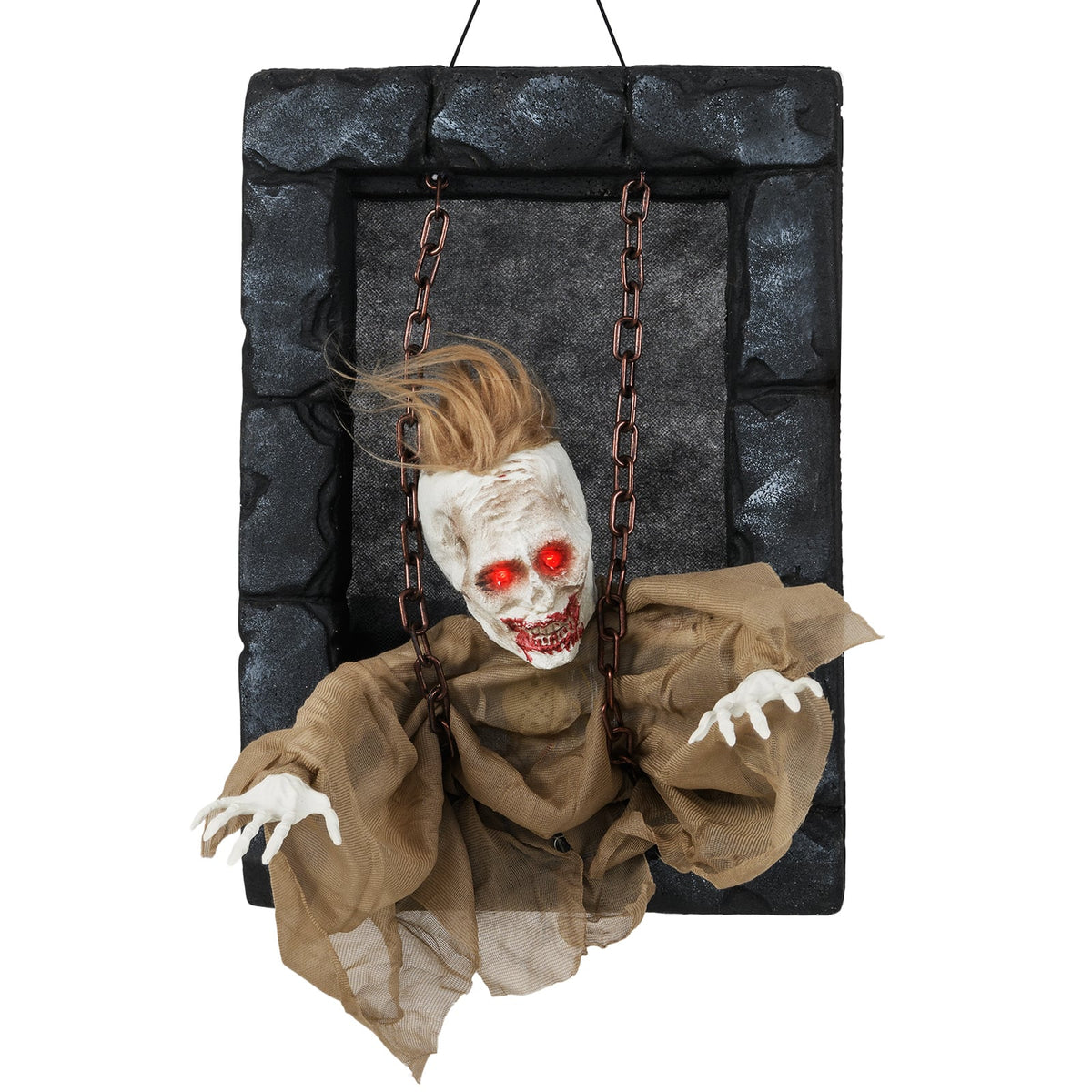 Animated Hanging Zombie Prisoner Halloween Decoration - 18"-Halloween-DECOROLALA