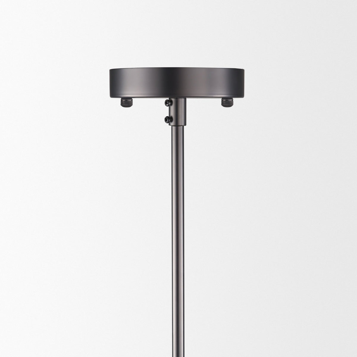 Anna (26"x14") Hanging Gun-Metal w/ Clear Glass Rods Six Bulb Chandelier-Chandeliers-DECOROLALA
