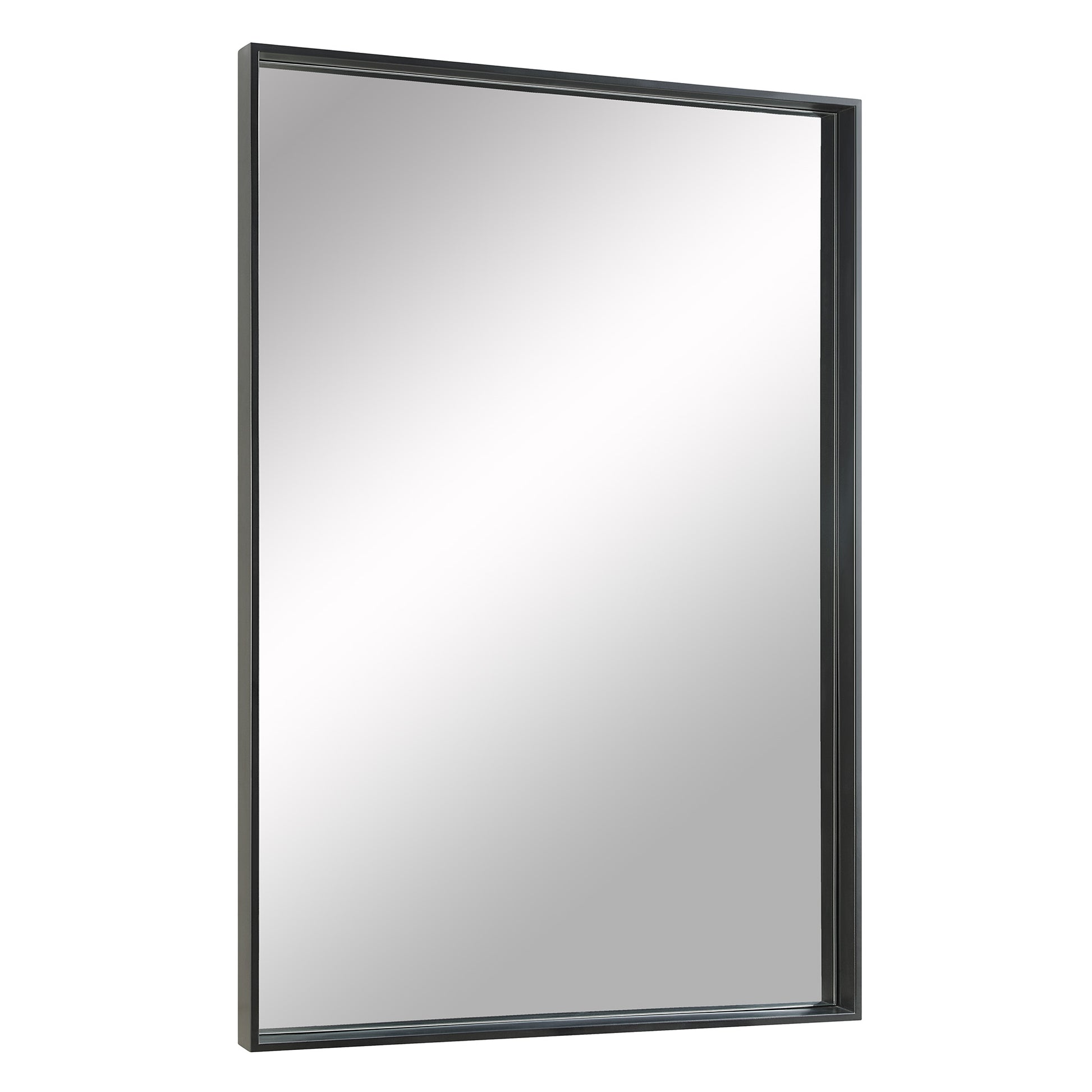 Annalise 45" Tall Rectangle Wall Mirror, Black-Mirror-DECOROLALA