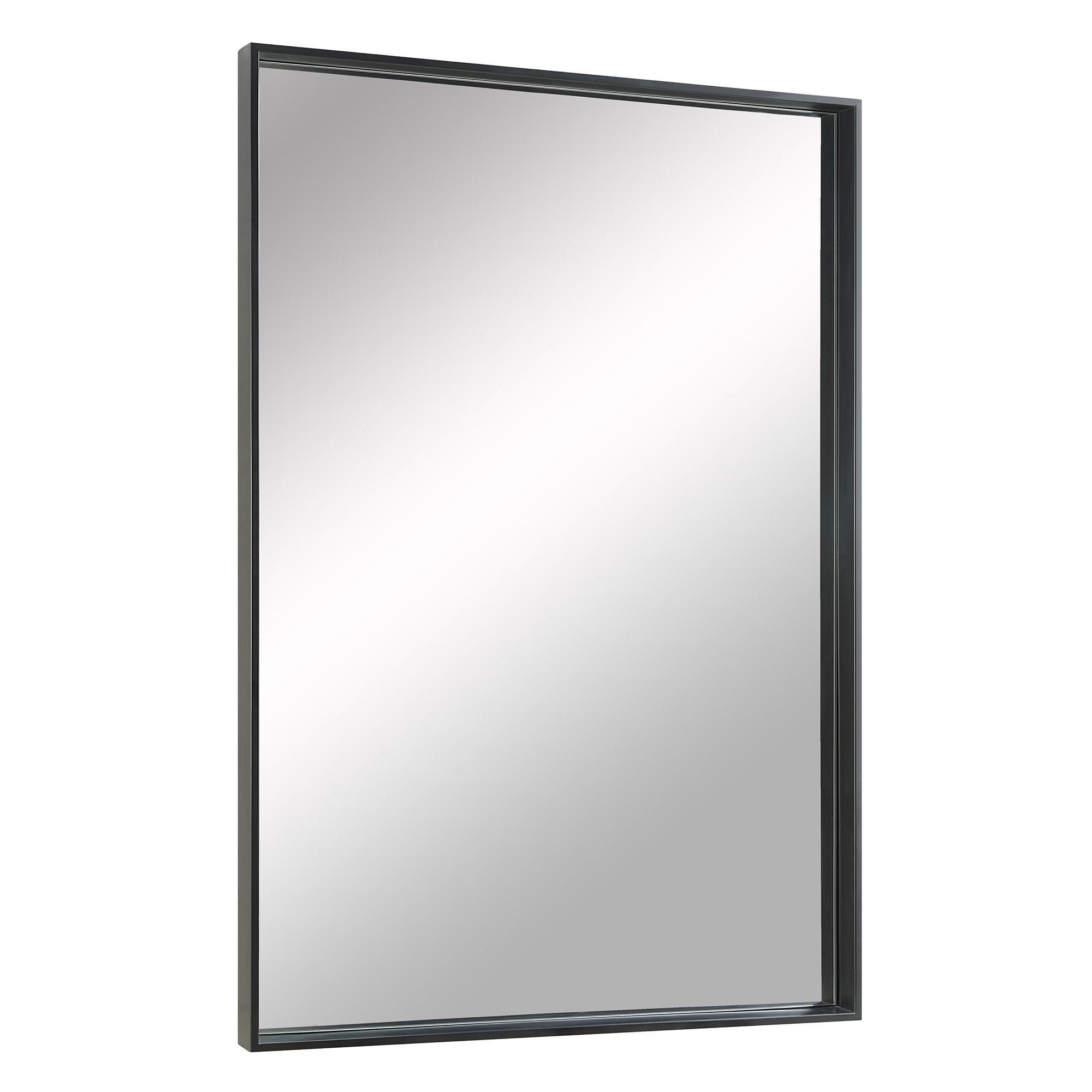 Annalise 45" Tall Rectangle Wall Mirror, Black-Mirror-DECOROLALA