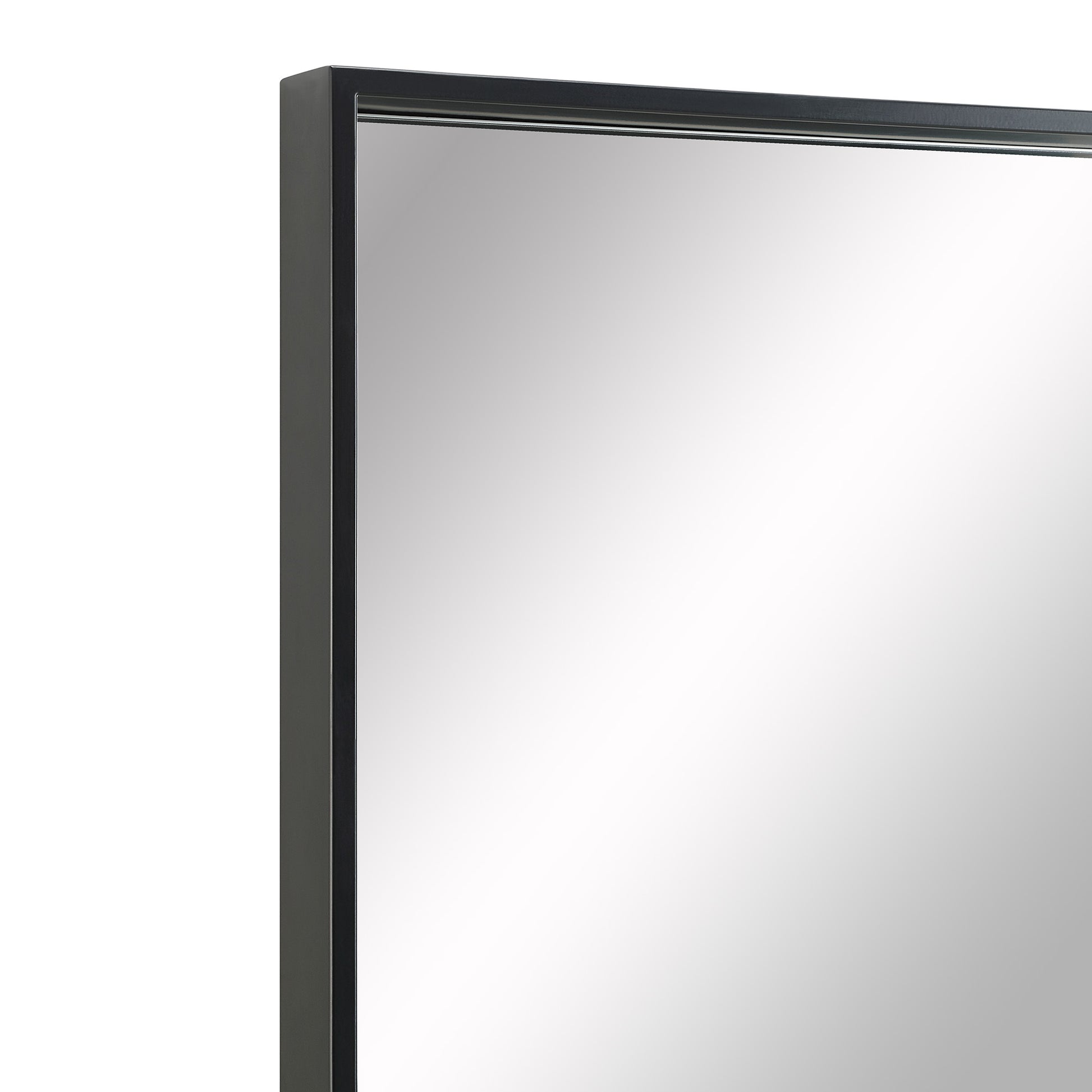 Annalise 45" Tall Rectangle Wall Mirror, Black-Mirror-DECOROLALA