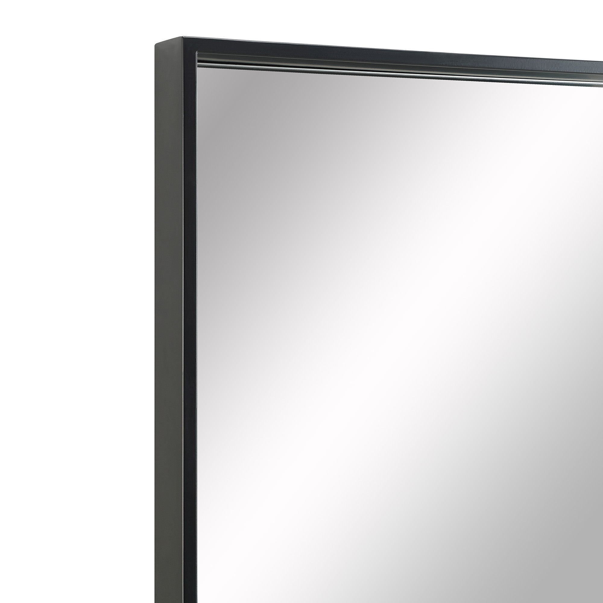 Annalise 45" Tall Rectangle Wall Mirror, Black-Mirror-DECOROLALA