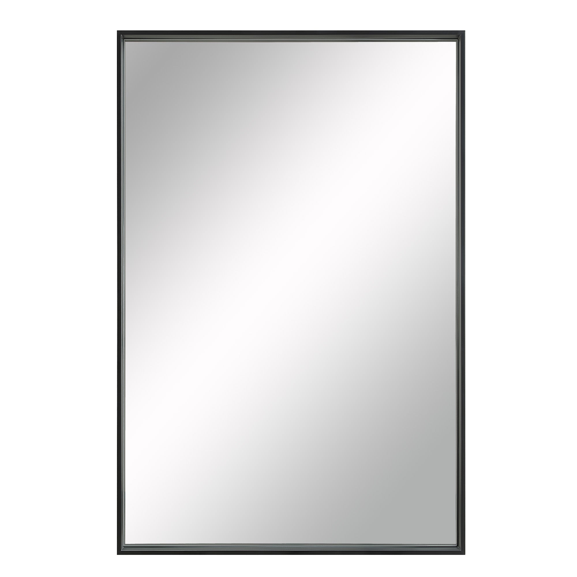 Annalise 45" Tall Rectangle Wall Mirror, Black-Mirror-DECOROLALA