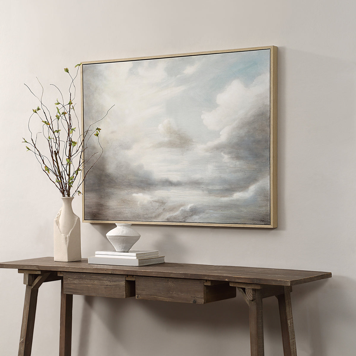 Anse 36" H x 48" W Canvas Art, White-Canvas Prints-DECOROLALA