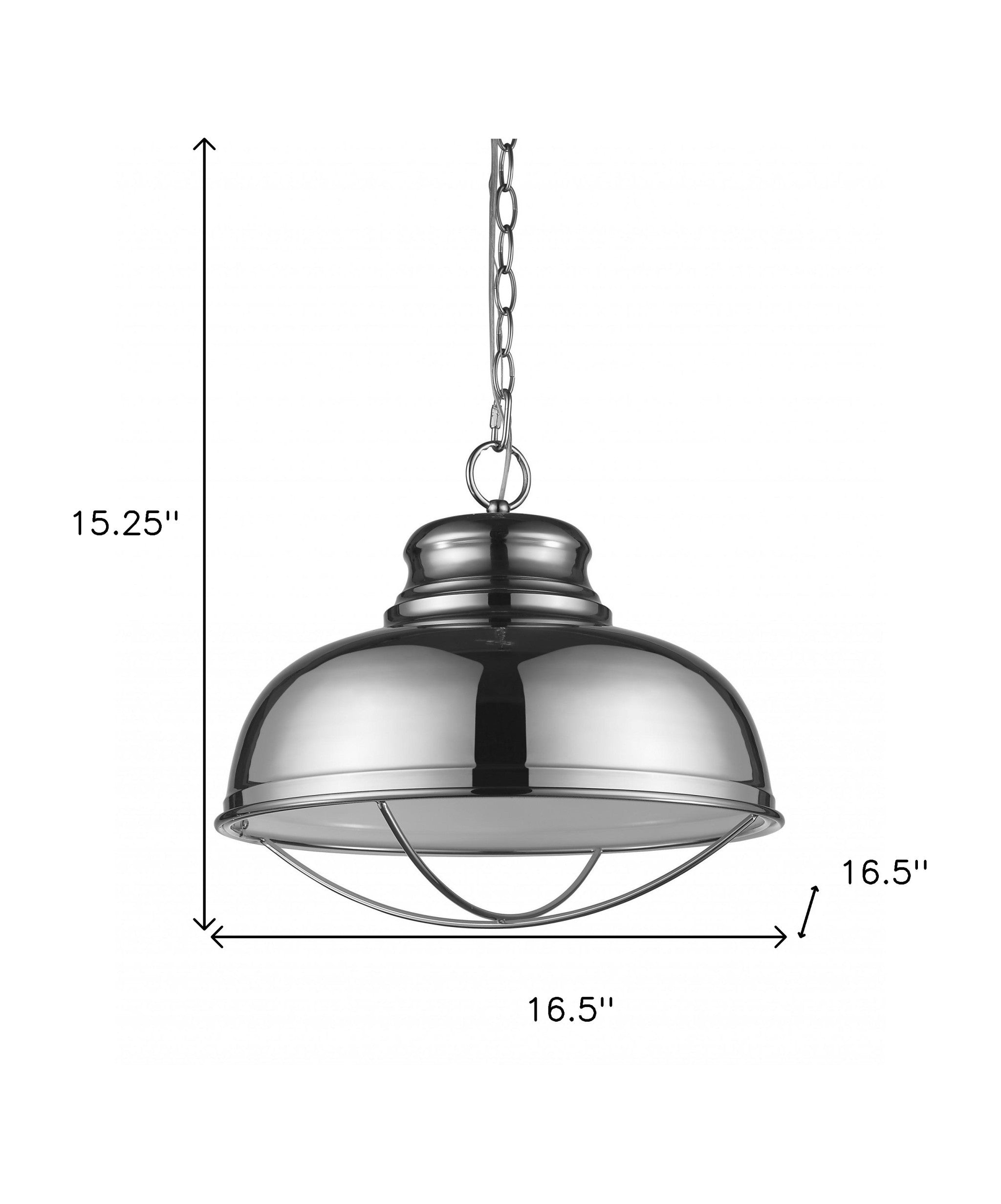 Ansen 1-Light Polished Nickel Pendant With Gloss White Interior Shade-Pendants-Hanging Lights-DECOROLALA