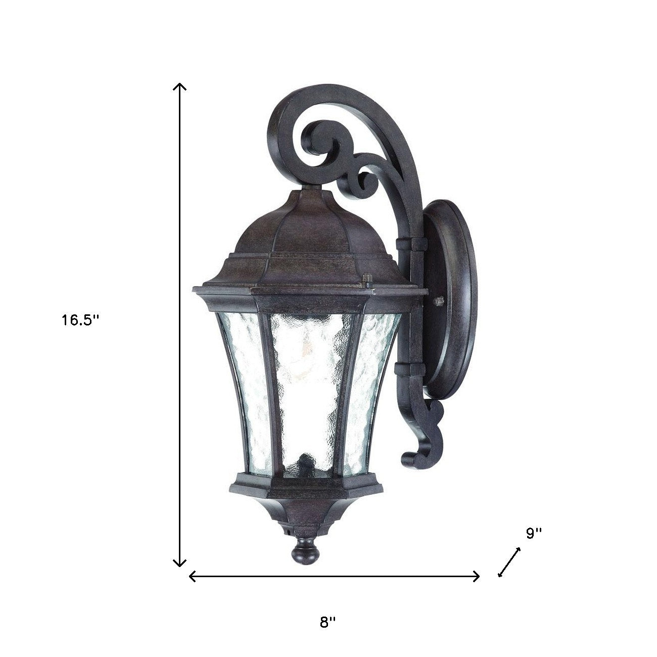 Antique Black Tapered Hanging Lantern Wall Light-Outdoor Lighting-DECOROLALA