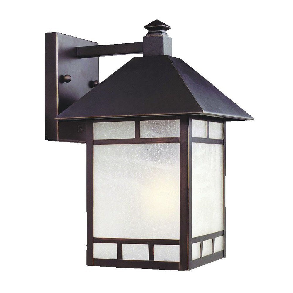 Antique Bronze Frosted Glass Lantern Wall Light-Outdoor Lighting-DECOROLALA