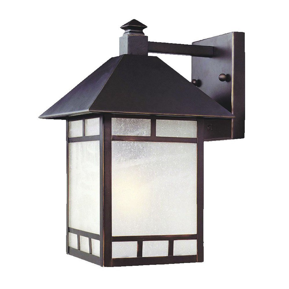 Antique Bronze Frosted Glass Lantern Wall Light-Outdoor Lighting-DECOROLALA