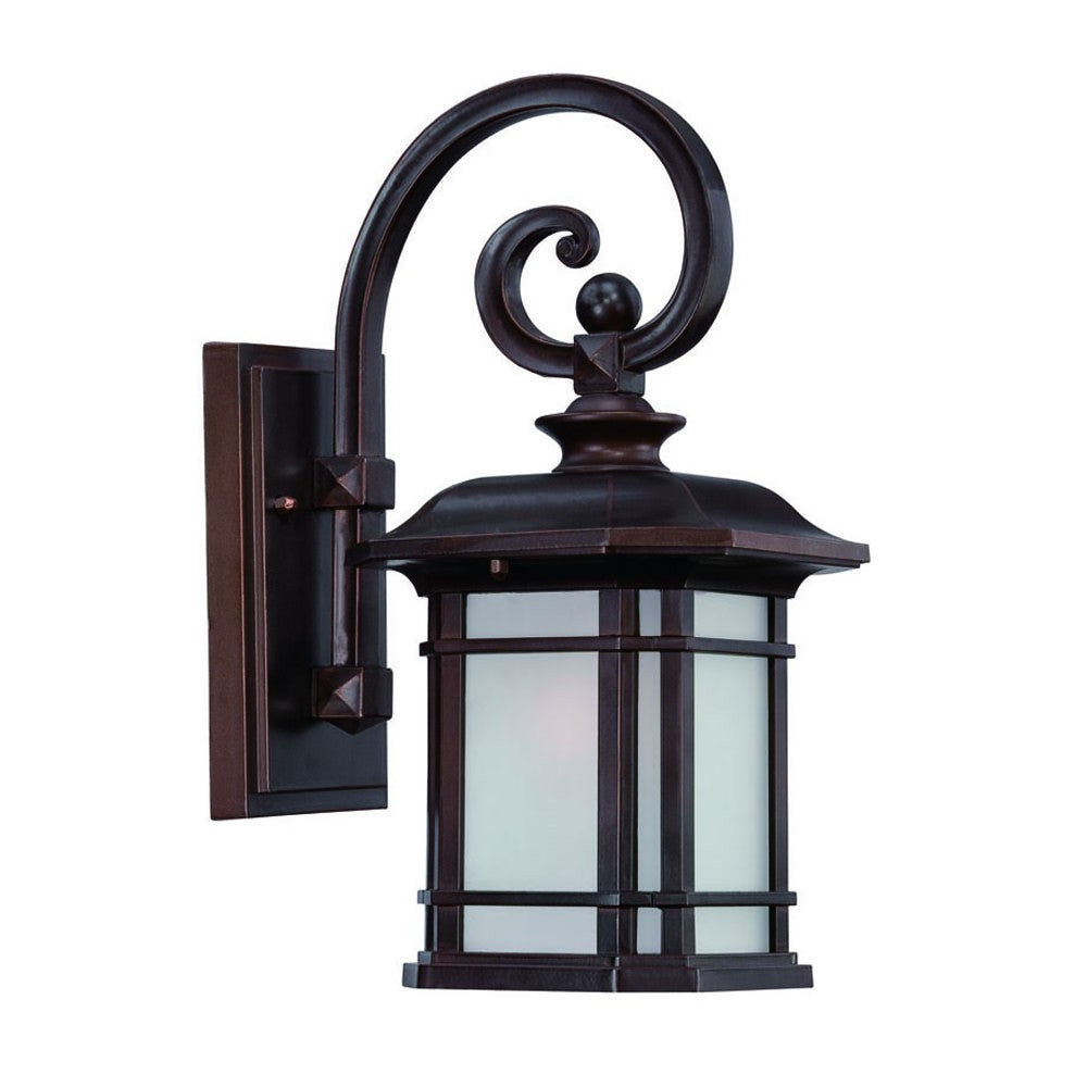 Antique Bronze Frosted Linen Glass Lantern Wall Light-Outdoor Lighting-DECOROLALA