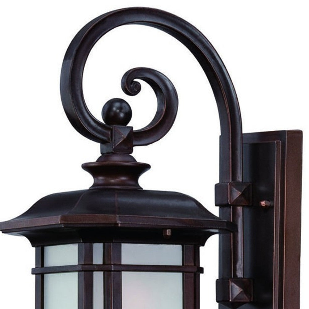 Antique Bronze Frosted Linen Glass Lantern Wall Light-Outdoor Lighting-DECOROLALA