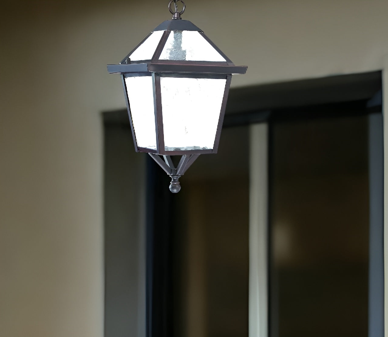 Antique Bronze Glass Hanging Lantern Light-Outdoor Lighting-DECOROLALA