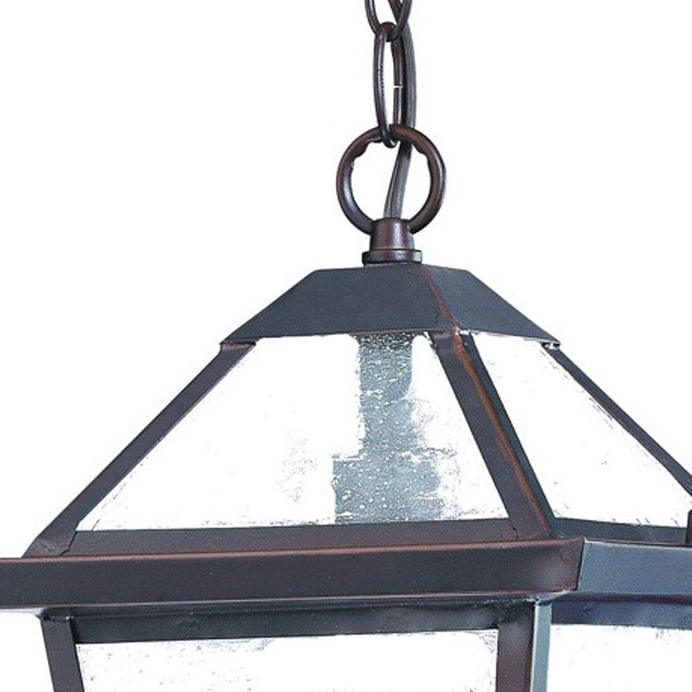 Antique Bronze Glass Hanging Lantern Light-Outdoor Lighting-DECOROLALA