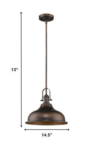 Antique Bronze Hanging Light with Dome Shade-Chandeliers-DECOROLALA