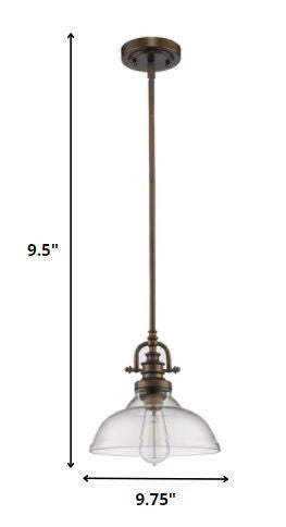 Antique Bronze Hanging Light with Glass Dome Shade-Chandeliers-DECOROLALA