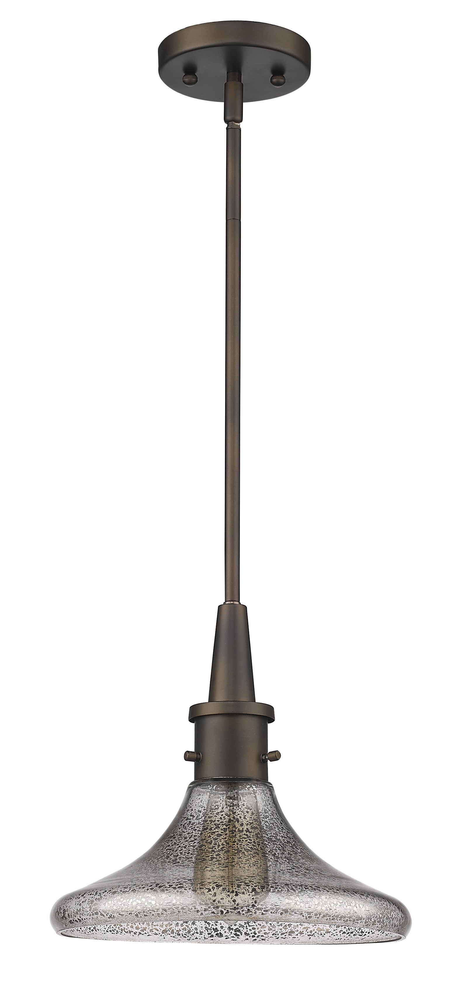 Antique Bronze Hanging Light with Pebbled Glass Shade-Chandeliers-DECOROLALA