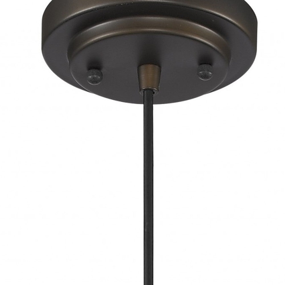 Antique Bronze Hanging Light with Textured Glass Shade-Chandeliers-DECOROLALA