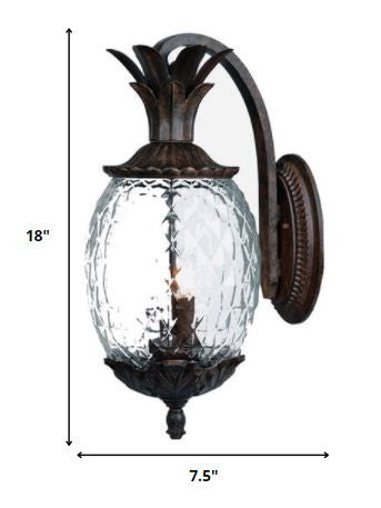 Antique Bronze Hanging Pineapple Wall Light-Outdoor Lighting-DECOROLALA