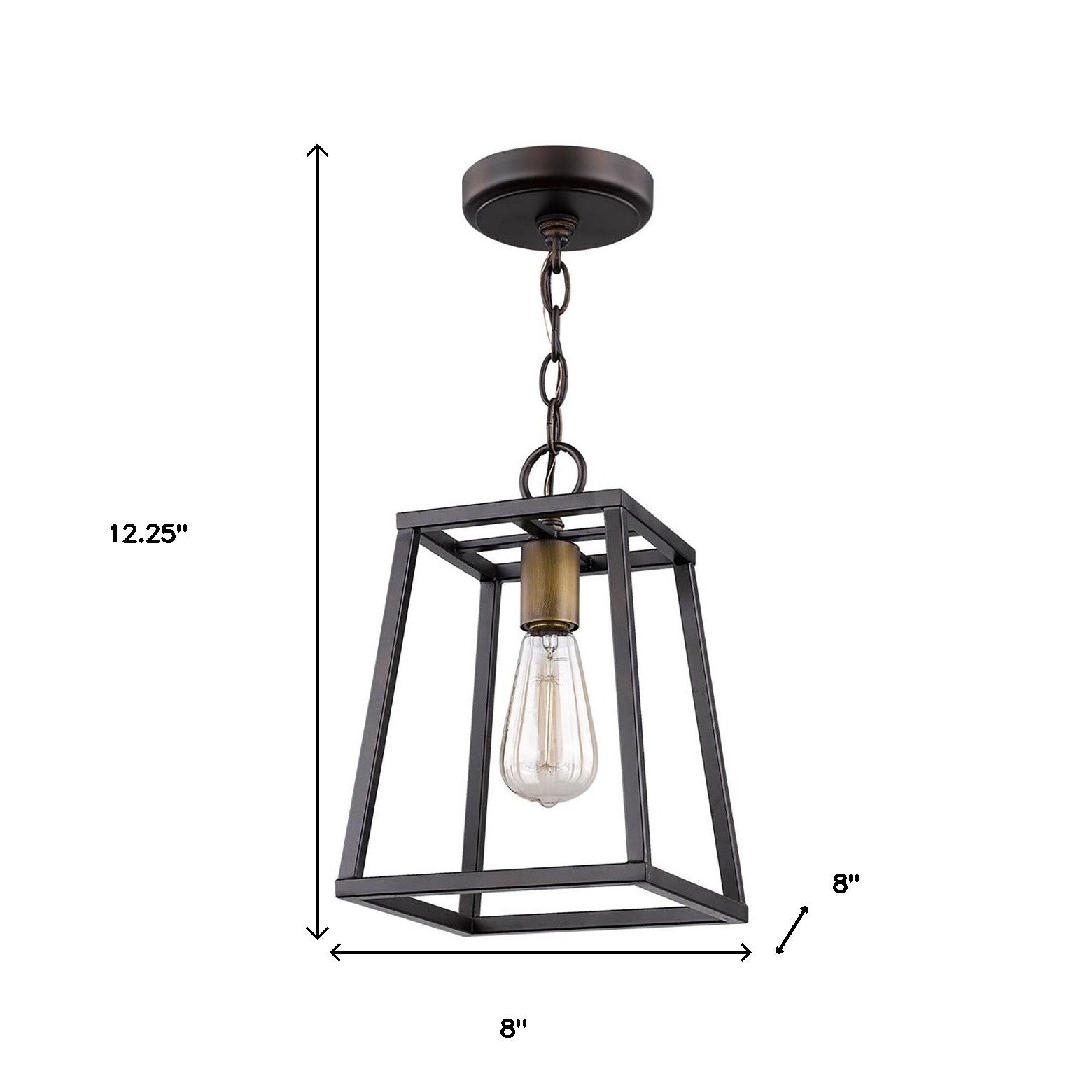 Antique Bronze Metal Tapered Hanging Light-Chandeliers-DECOROLALA