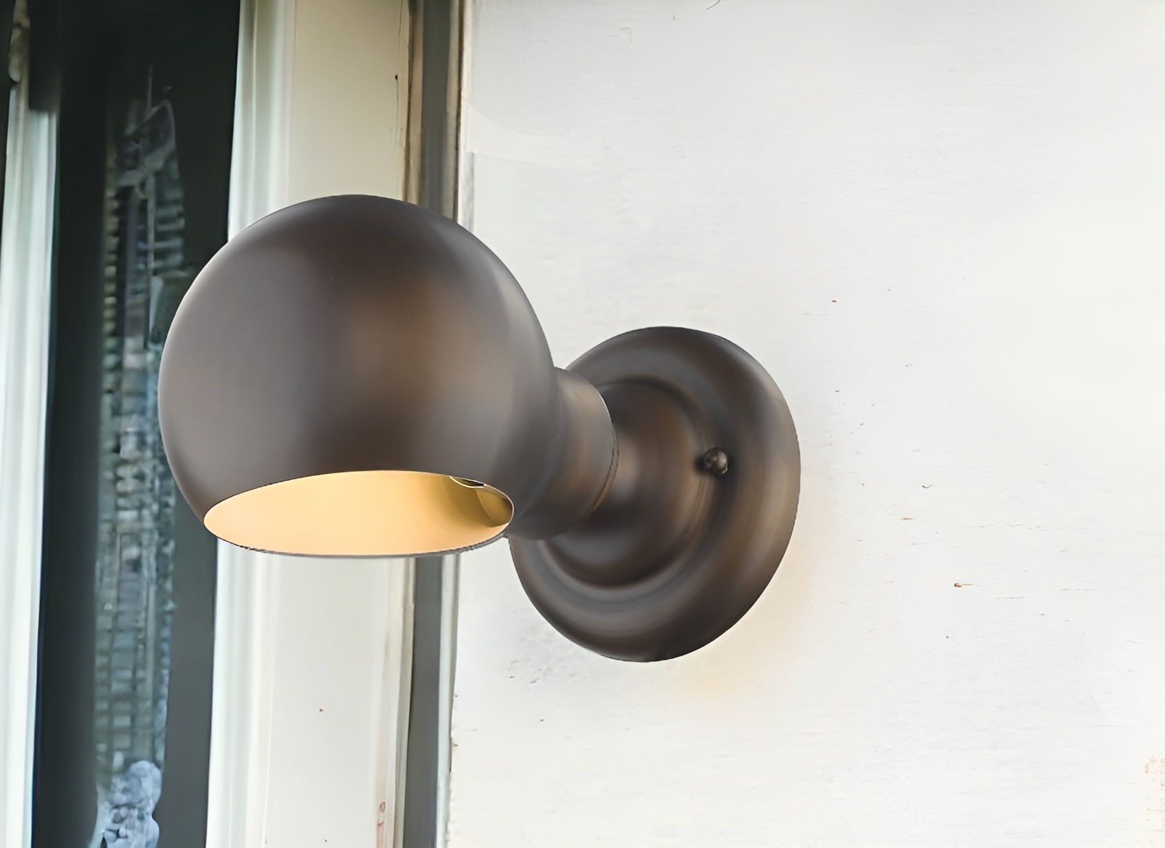 Antique Bronze Rounded Wall Sconce-Outdoor Lighting-DECOROLALA