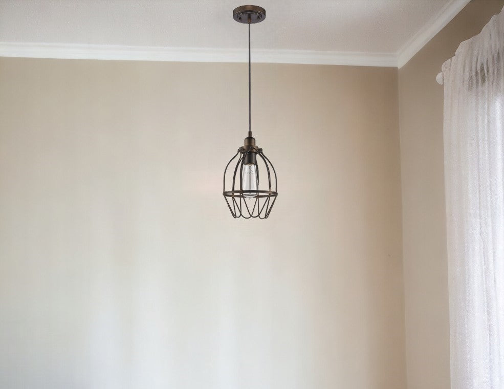 Antique Bronze Wire Pendant Hanging Light-Pendants-Hanging Lights-DECOROLALA