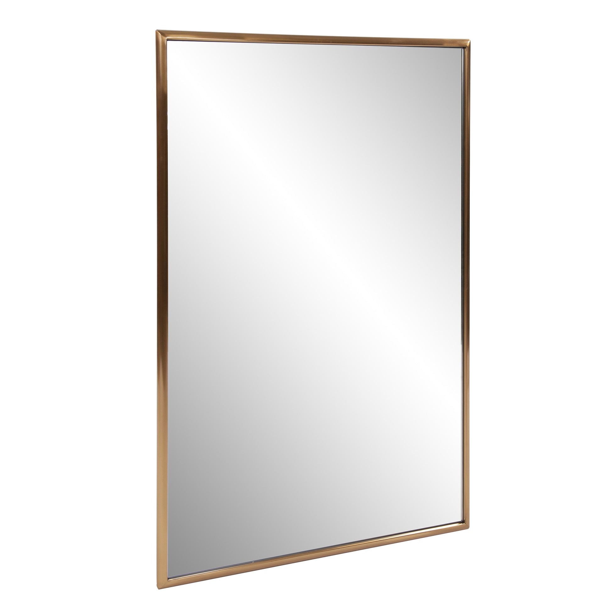 Antiqued Brushed Brass Rectangular Wall Mirror-Mirrors-DECOROLALA