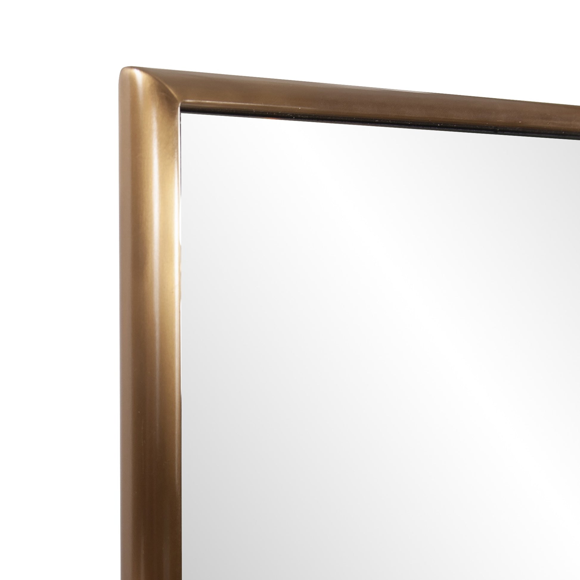 Antiqued Brushed Brass Rectangular Wall Mirror-Mirrors-DECOROLALA