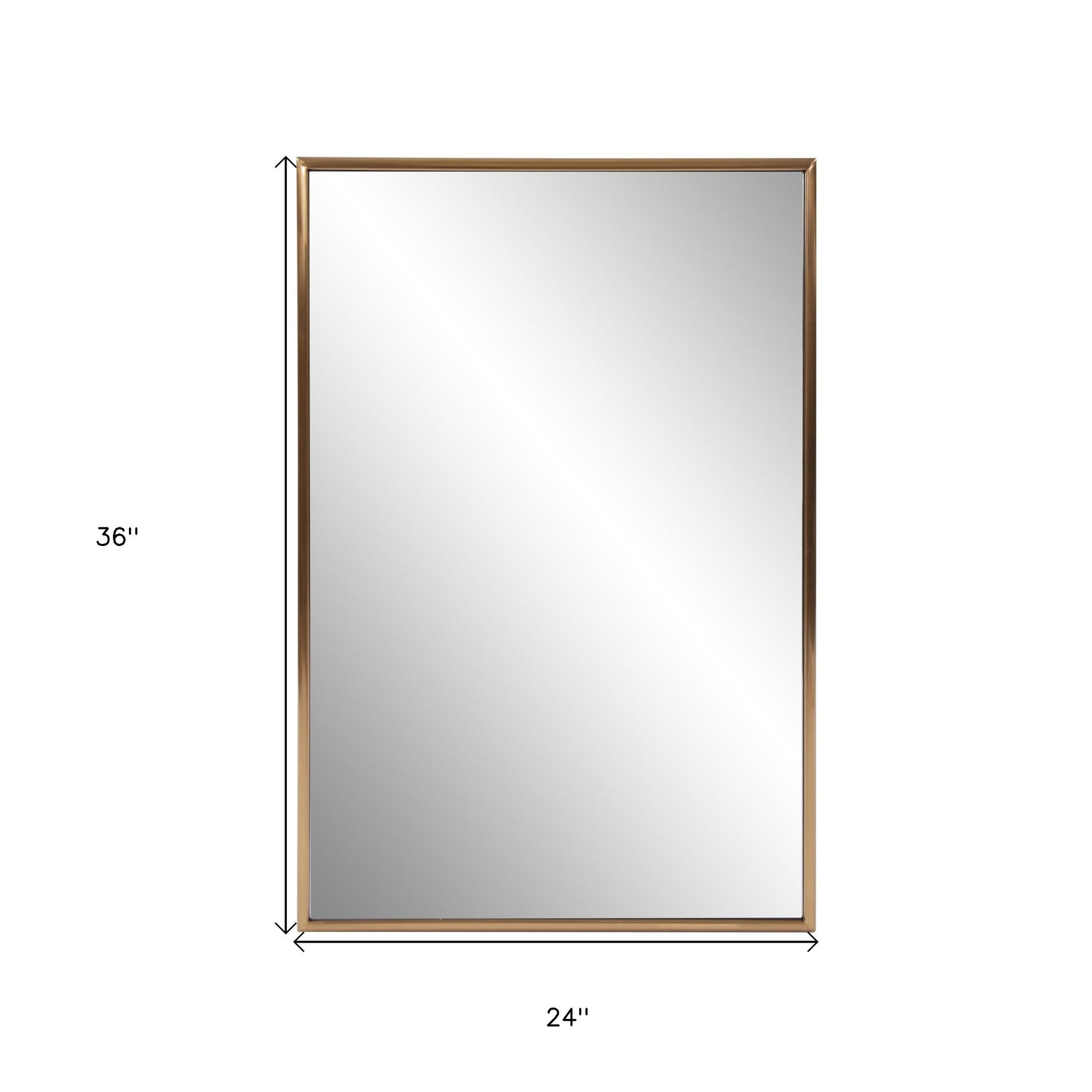 Antiqued Brushed Brass Rectangular Wall Mirror-Mirrors-DECOROLALA