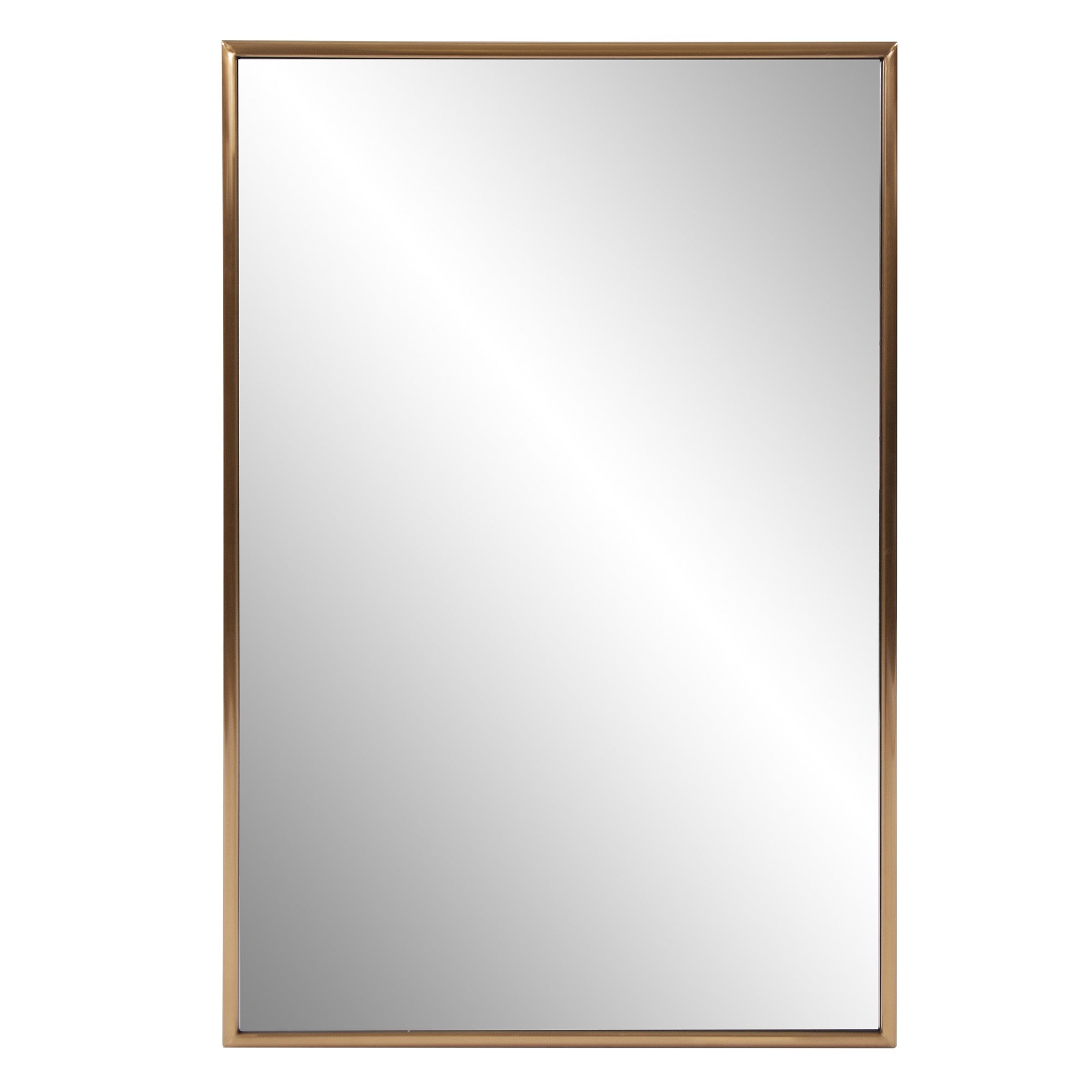 Antiqued Brushed Brass Rectangular Wall Mirror-Mirrors-DECOROLALA