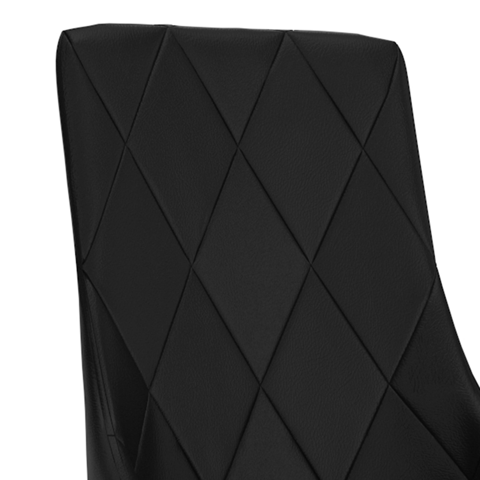 Antoine Side Chair - Black Faux Leather and Wood with Gold Legs-DECOROLALA