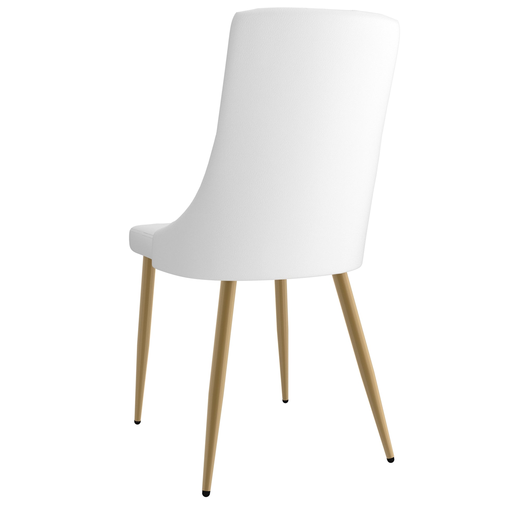 Antoine Side Chair - White Faux Leather and Wood with Chrome Legs-DECOROLALA