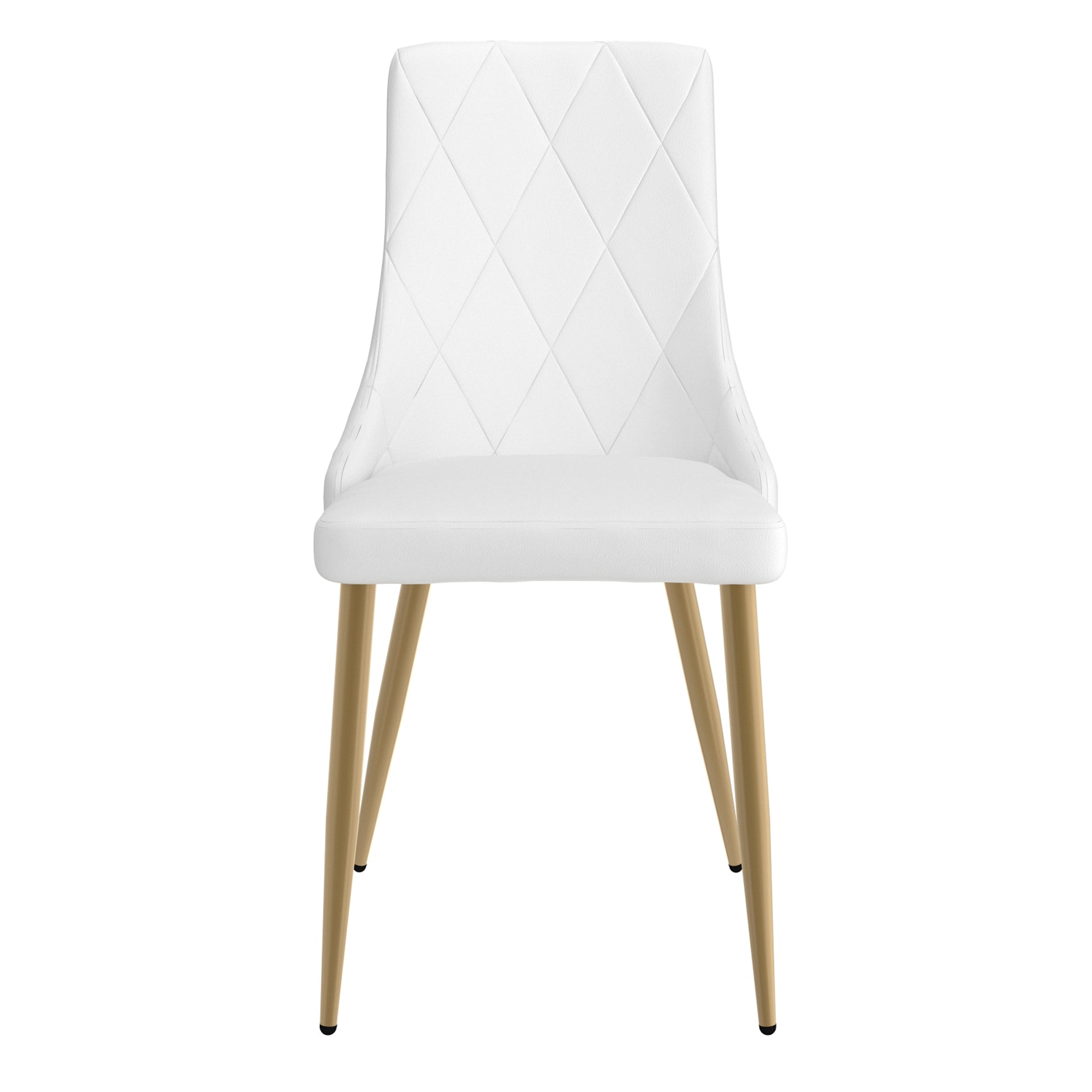 Antoine Side Chair - White Faux Leather and Wood with Chrome Legs-DECOROLALA