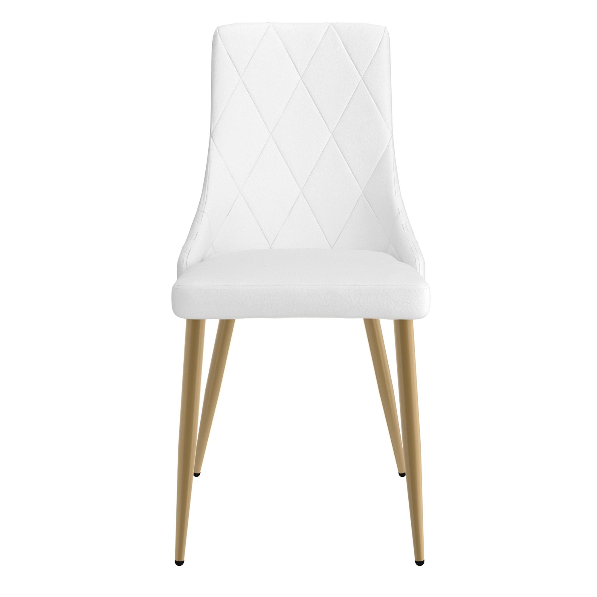 Antoine Side Chair - White Faux Leather and Wood with Chrome Legs-DECOROLALA