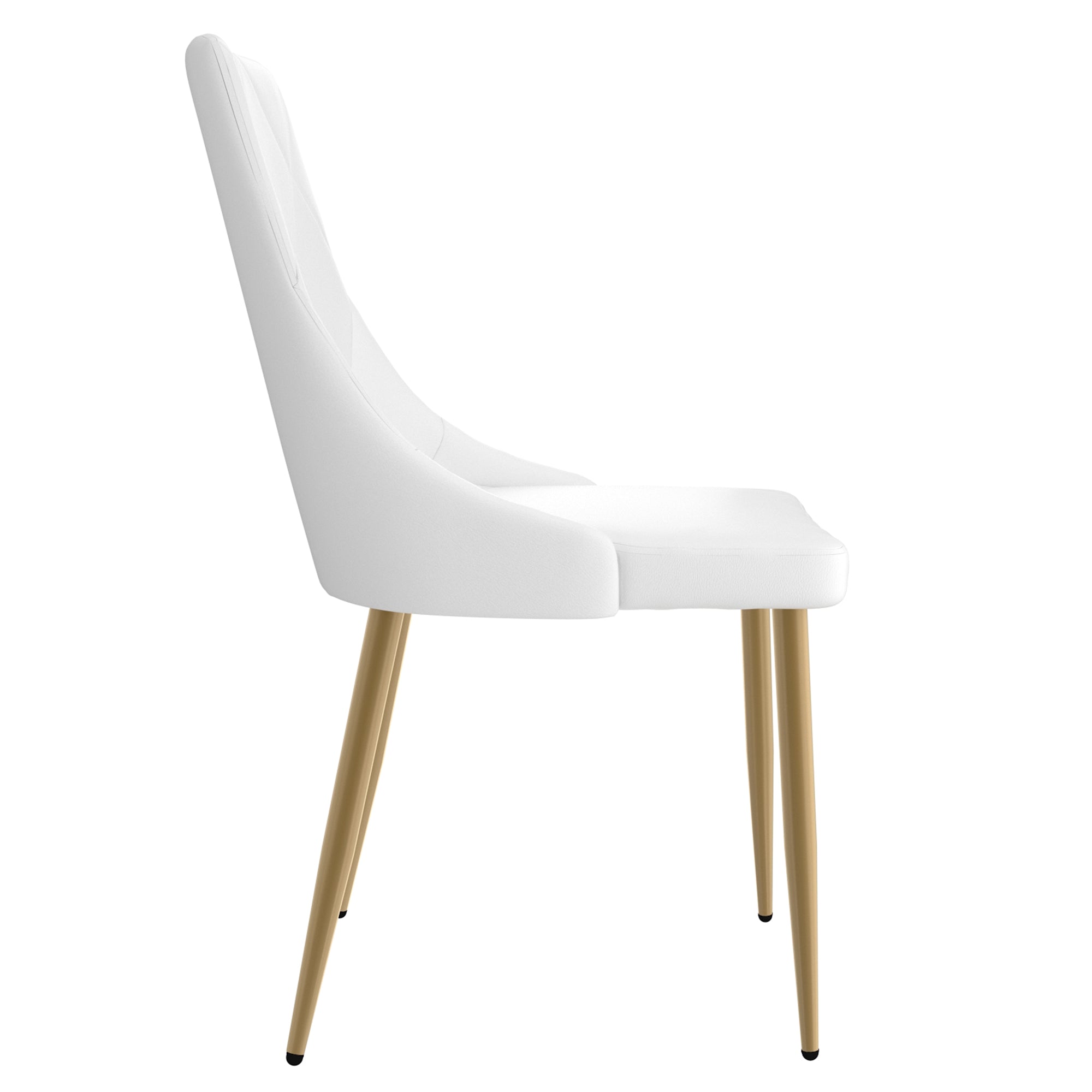 Antoine Side Chair - White Faux Leather and Wood with Chrome Legs-DECOROLALA
