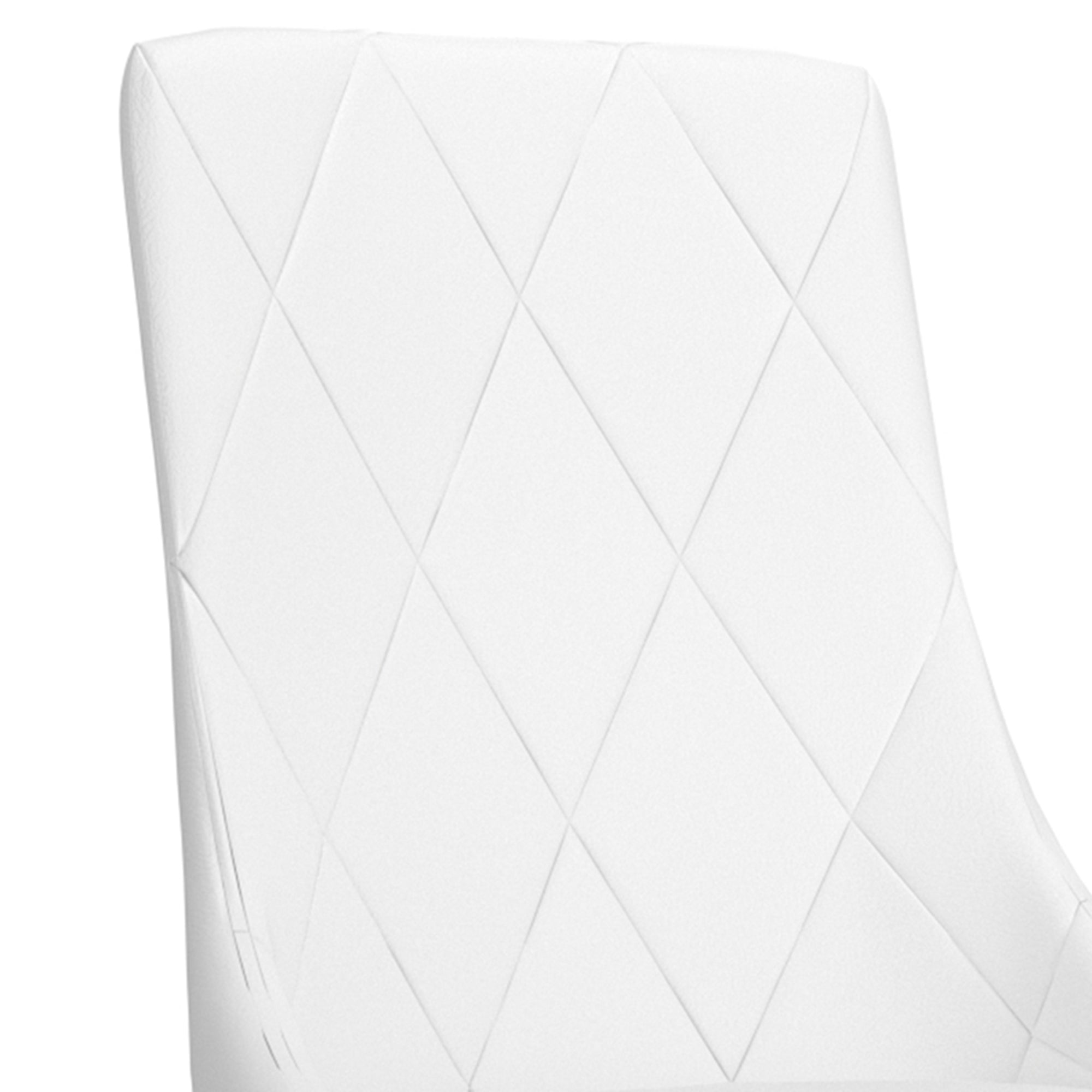Antoine Side Chair - White Faux Leather and Wood with Chrome Legs-DECOROLALA