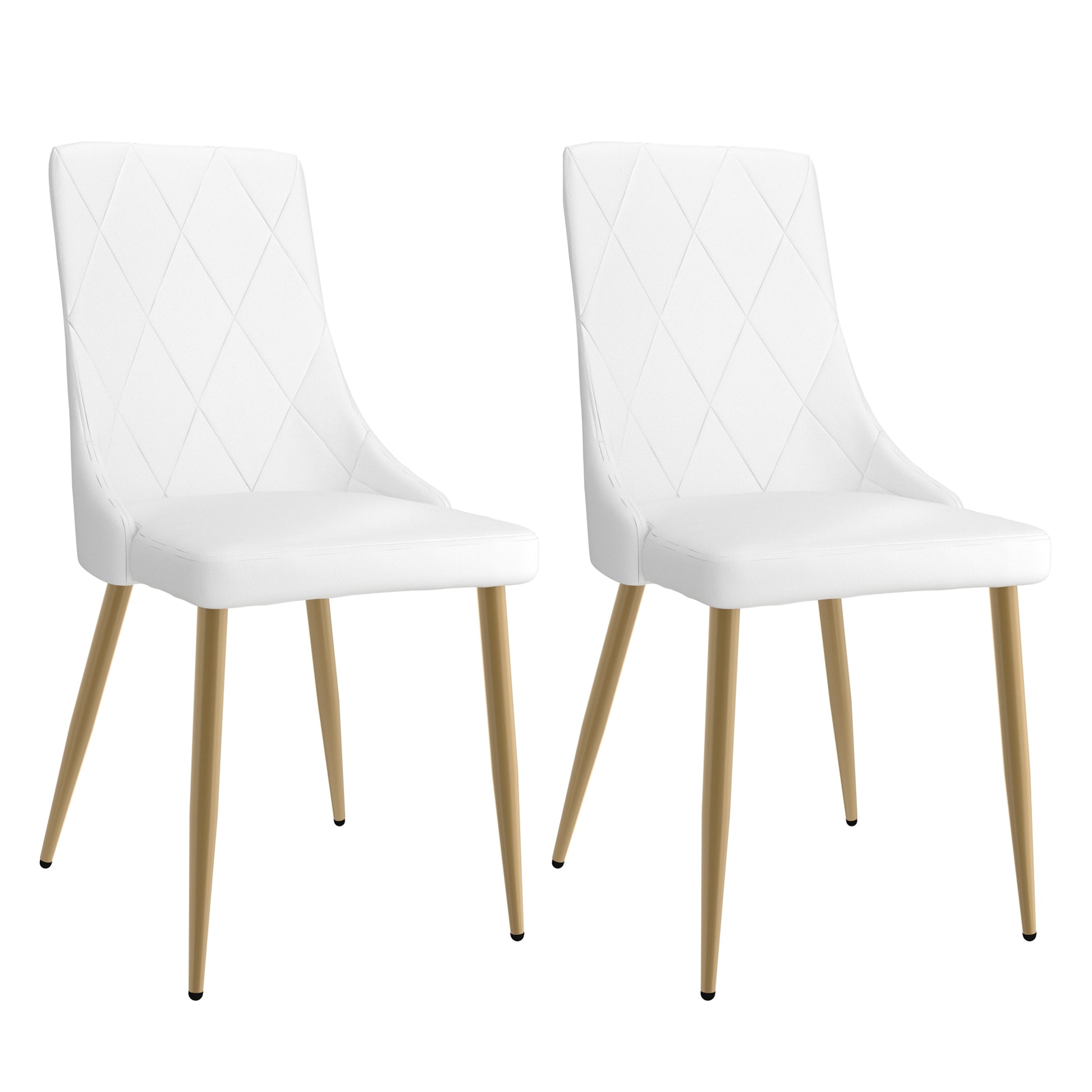 Antoine Side Chair - White Faux Leather and Wood with Chrome Legs-DECOROLALA