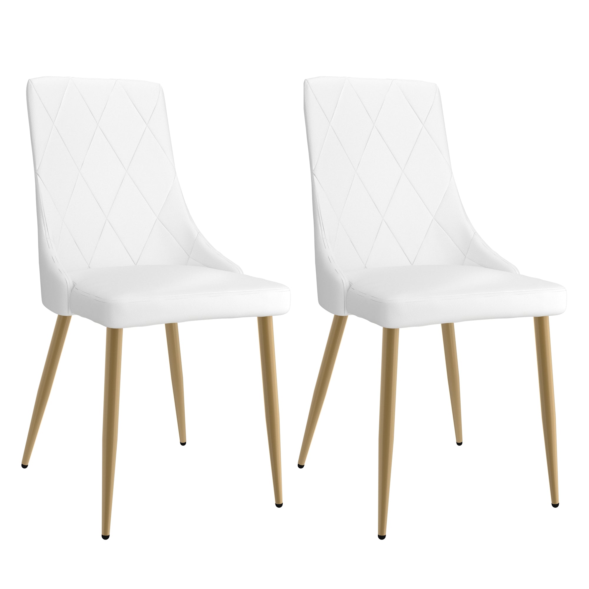 Antoine Side Chair - White Faux Leather and Wood with Chrome Legs-DECOROLALA