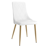 Antoine Side Chair - White Faux Leather and Wood with Chrome Legs-DECOROLALA