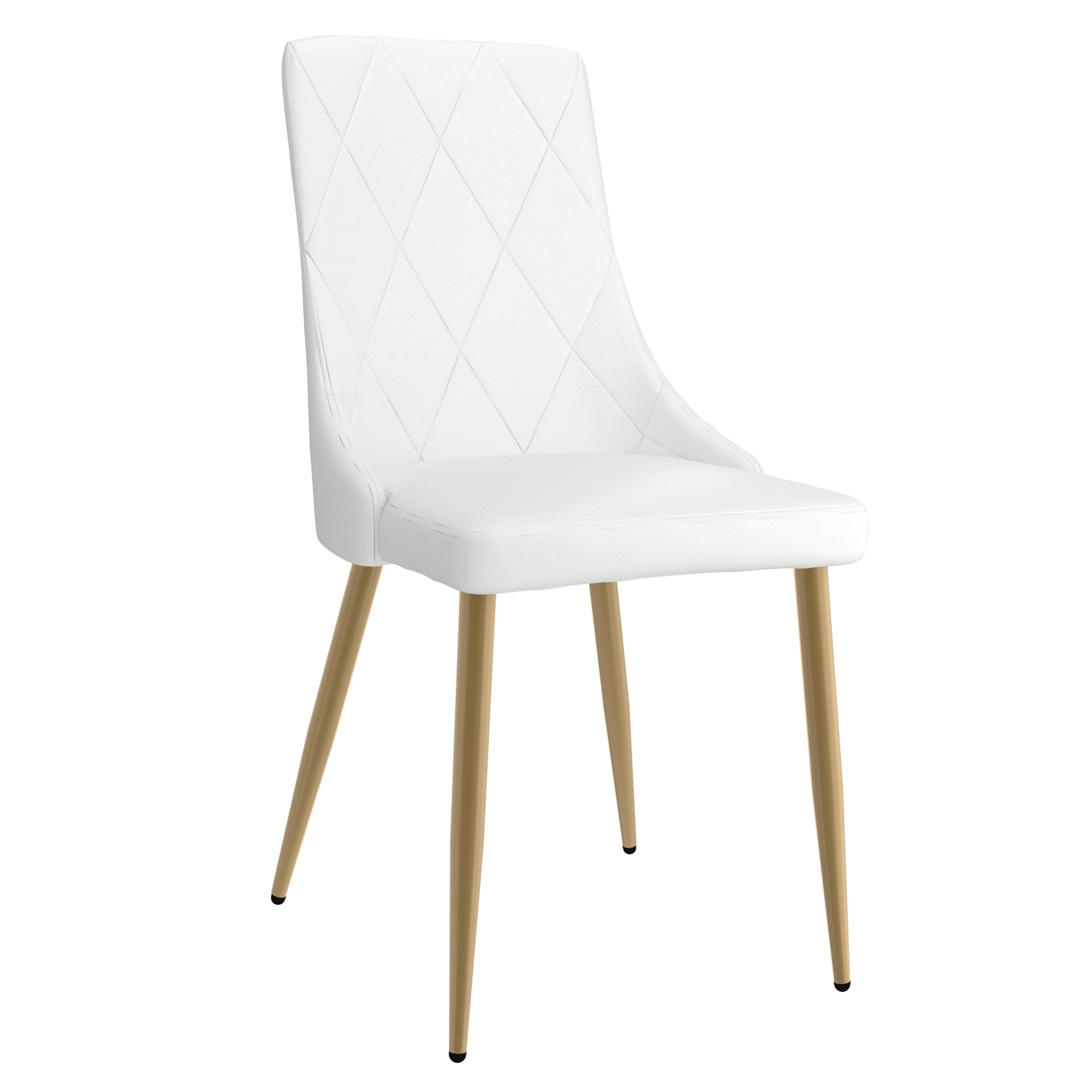 Antoine Side Chair - White Faux Leather and Wood with Chrome Legs-DECOROLALA