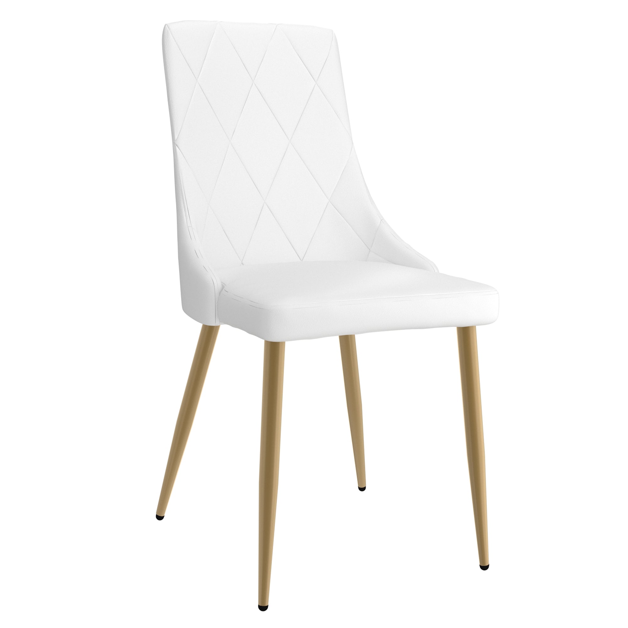 Antoine Side Chair - White Faux Leather and Wood with Chrome Legs-DECOROLALA