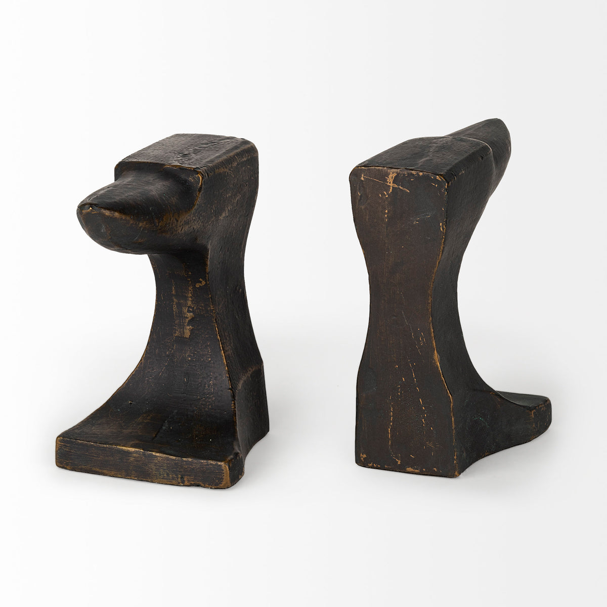Anvilia (Set of 2) 12L x 4W Black With Gold Accents Anvil Shaped Bookends-Bookends-DECOROLALA