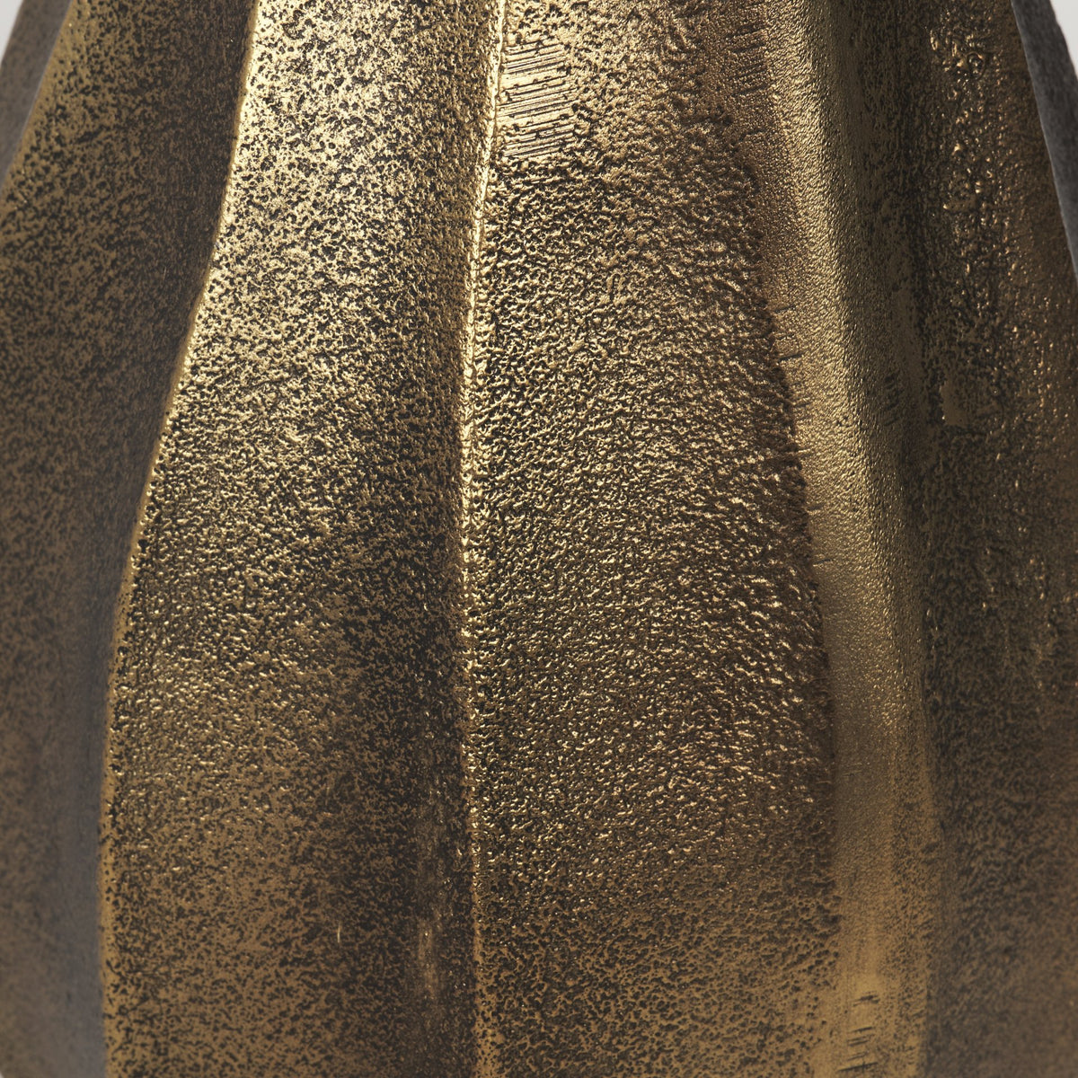 Anya Scalloped Petal Cast Aluminum Jug - Sandcast Texture-Decorative Jars & Urns-DECOROLALA
