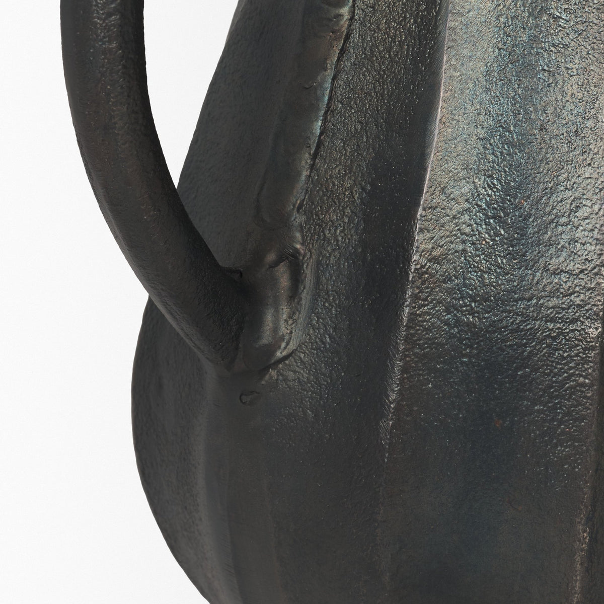 Anya Scalloped Petal Cast Aluminum Jug - Sandcast Texture-Decorative Jars & Urns-DECOROLALA
