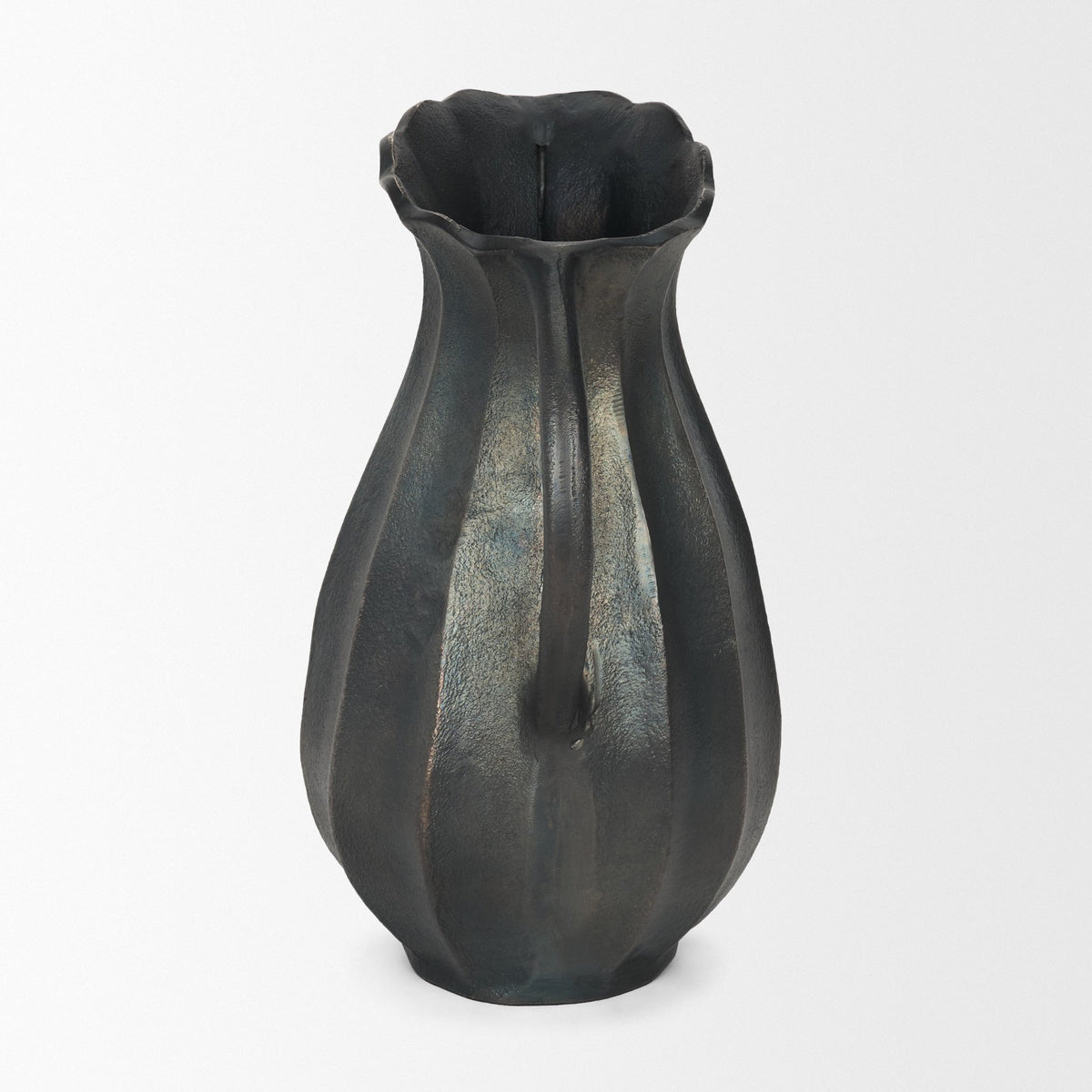 Anya Scalloped Petal Cast Metal Jug-Jars Jugs Urns-DECOROLALA