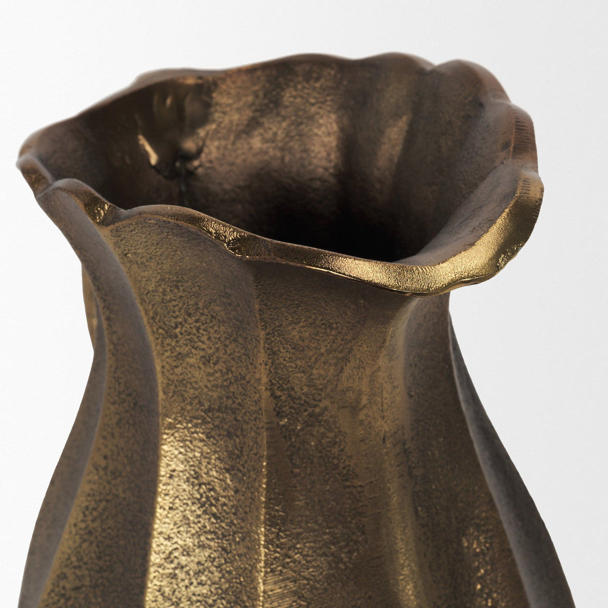 Anya Scalloped Petal Cast Metal Jug-Jars Jugs Urns-DECOROLALA