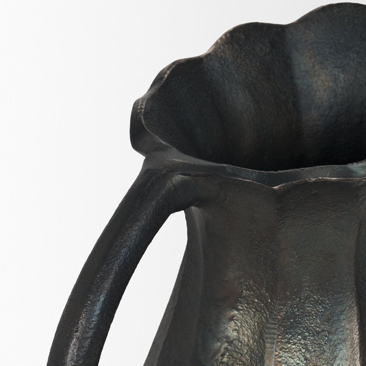 Anya Scalloped Petal Cast Metal Jug-Jars Jugs Urns-DECOROLALA