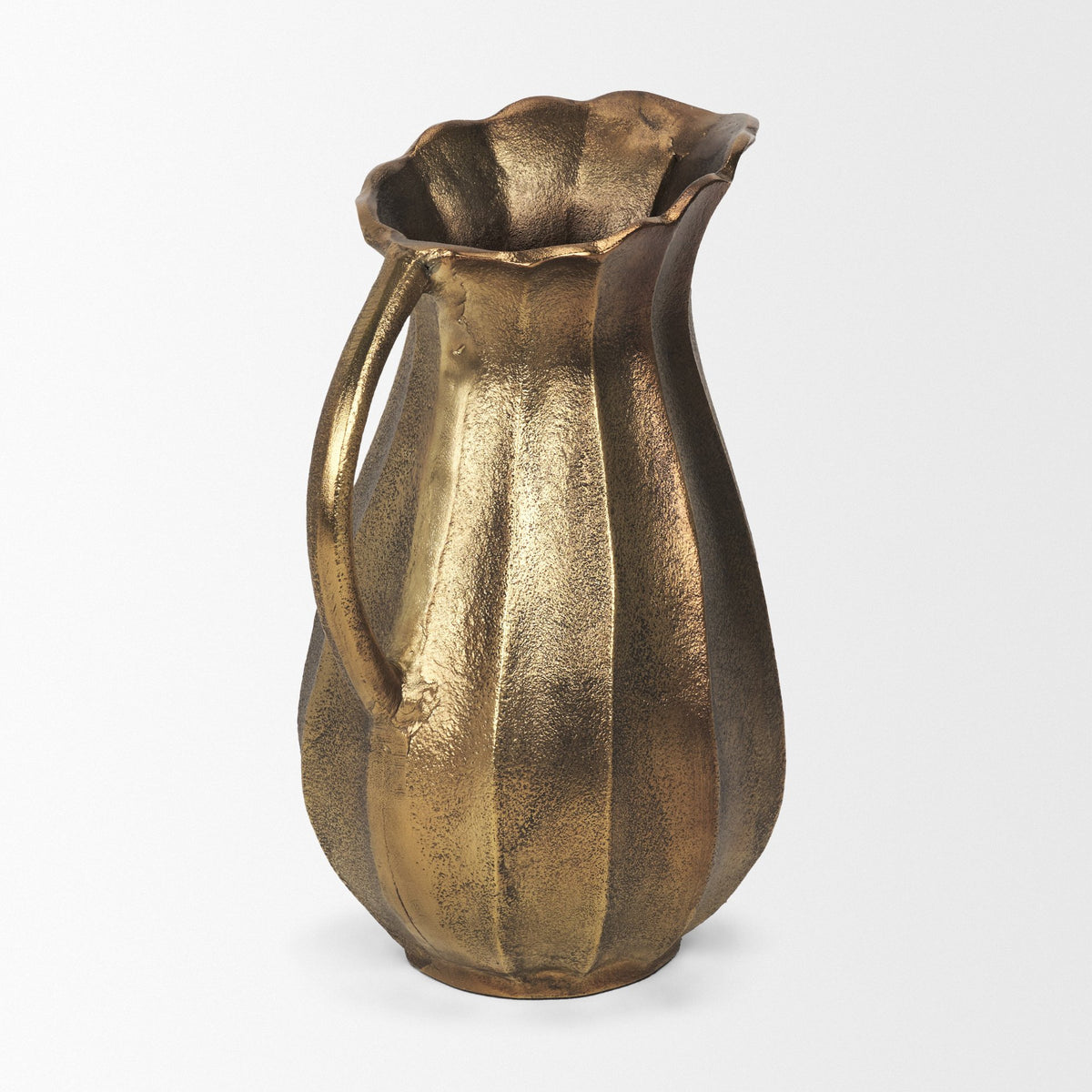 Anya Scalloped Petal Cast Metal Jug-Jars Jugs Urns-DECOROLALA
