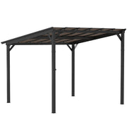 Aosom 10' x 10' Hardtop Gazebo - Dark Grey Wall-Mounted Pergola-DECOROLALA