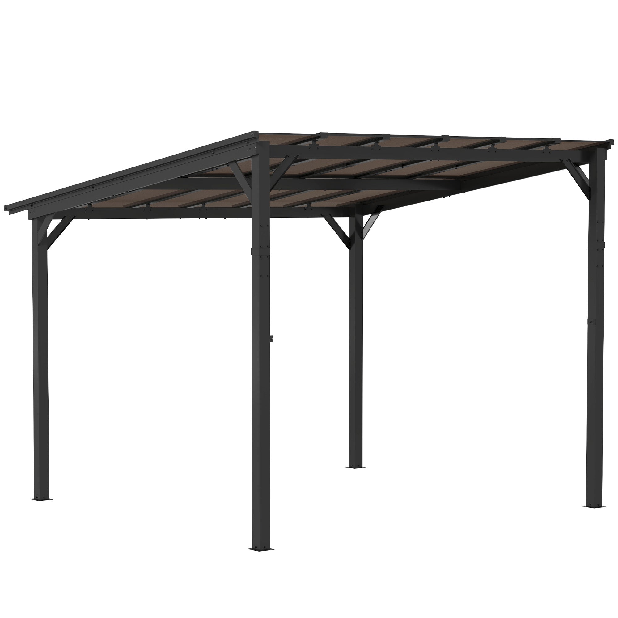 Aosom 10' x 10' Hardtop Gazebo - Dark Grey Wall-Mounted Pergola-DECOROLALA